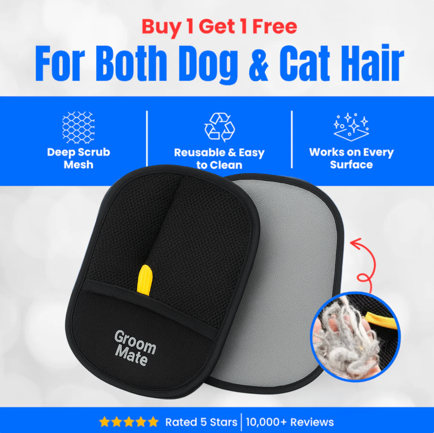 GroomMate™ Pet Hair Remover Glove